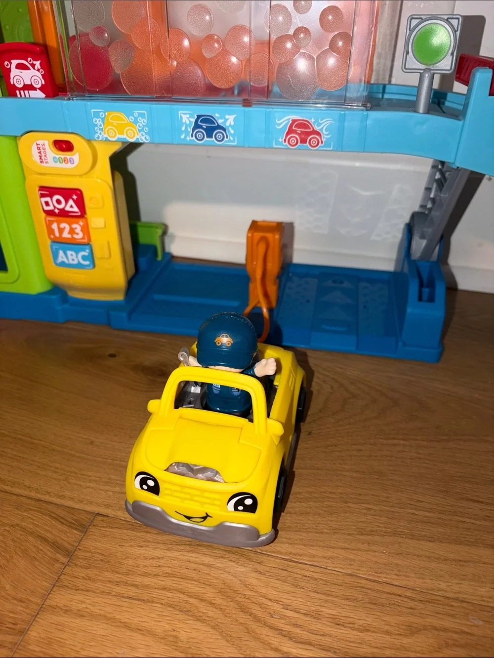 Little People Garage/Carwash Playset - Green & Blue (includes car & figure)